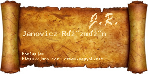 Janovicz Rézmán névjegykártya